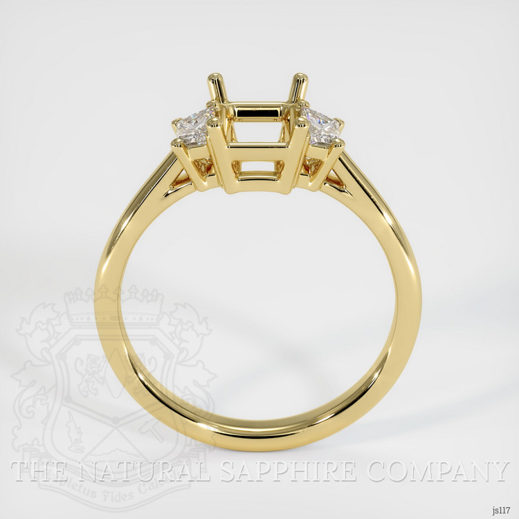 18K Yellow Gold Three Stone Ring Setting