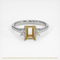 14K Yellow & White Three Stone Ring Setting Image
