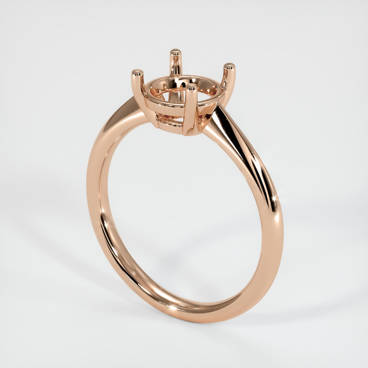 18K Rose Gold Solitaire Ring Setting