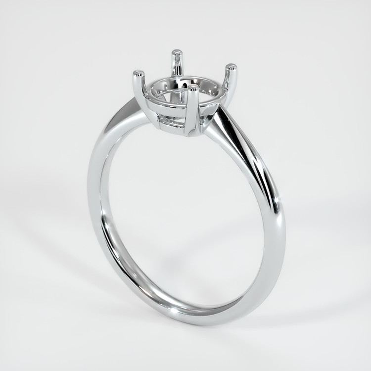 14K White Gold Solitaire Ring Setting