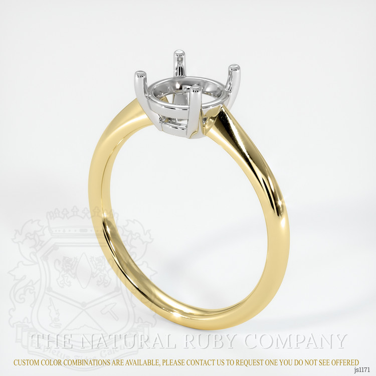 14K White & Yellow Solitaire Ring Setting