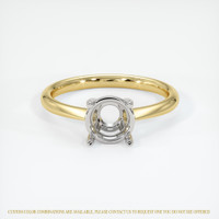 14K White & Yellow Solitaire Ring Setting Image