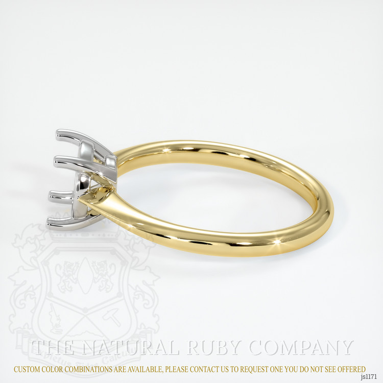 14K White & Yellow Solitaire Ring Setting