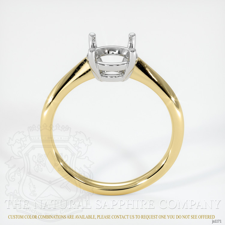 14K White & Yellow Solitaire Ring Setting