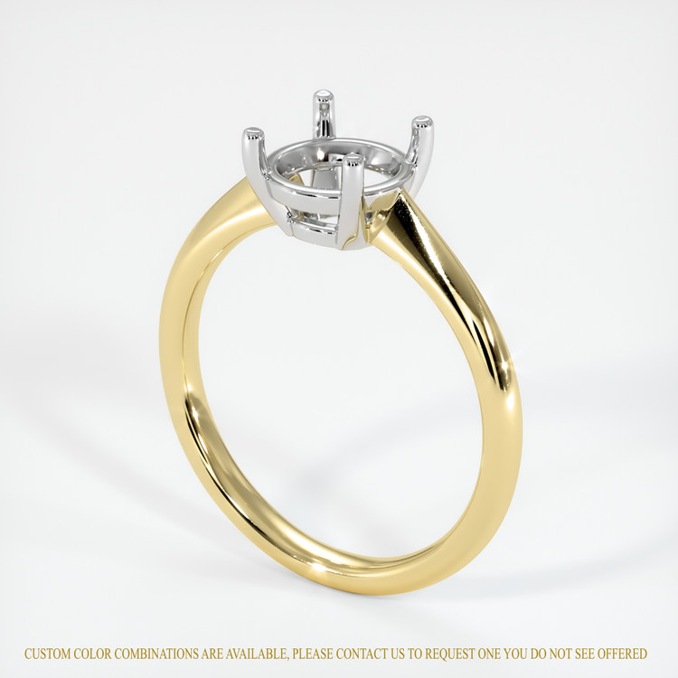 18K White & Yellow Solitaire Ring Setting