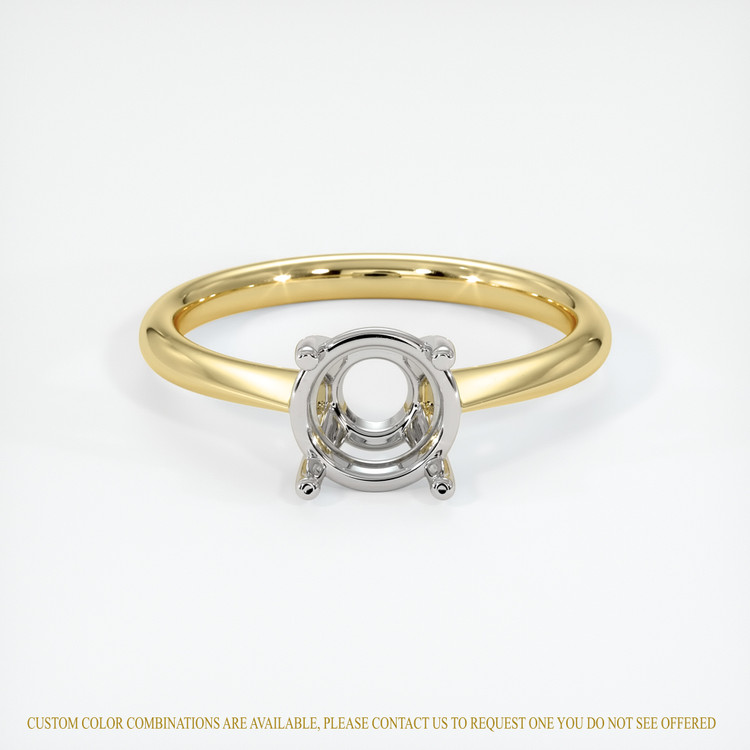 18K White & Yellow Solitaire Ring Setting