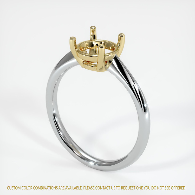 14K Yellow & White Solitaire Ring Setting