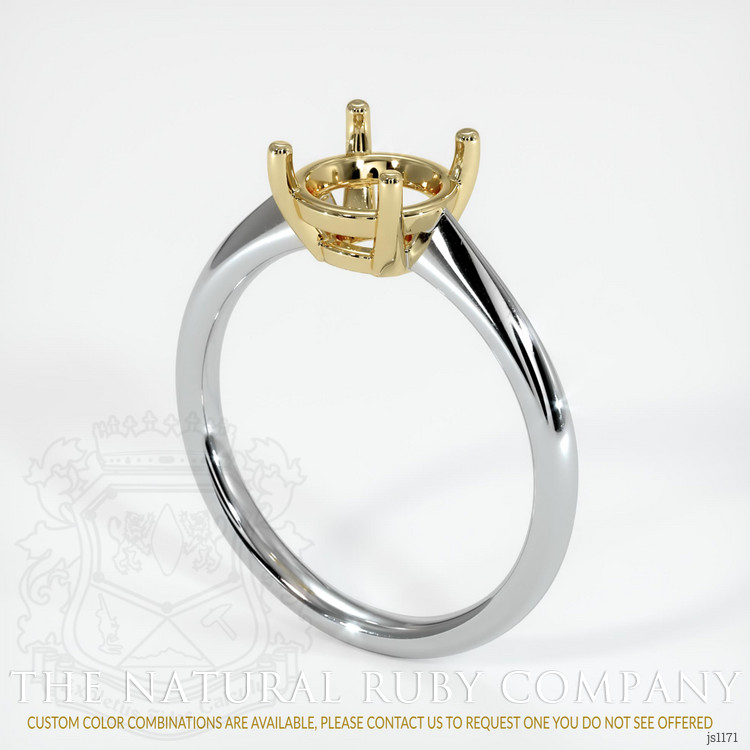 14K Yellow & White Solitaire Ring Setting