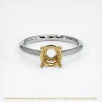 14K Yellow & White Solitaire Ring Setting Image
