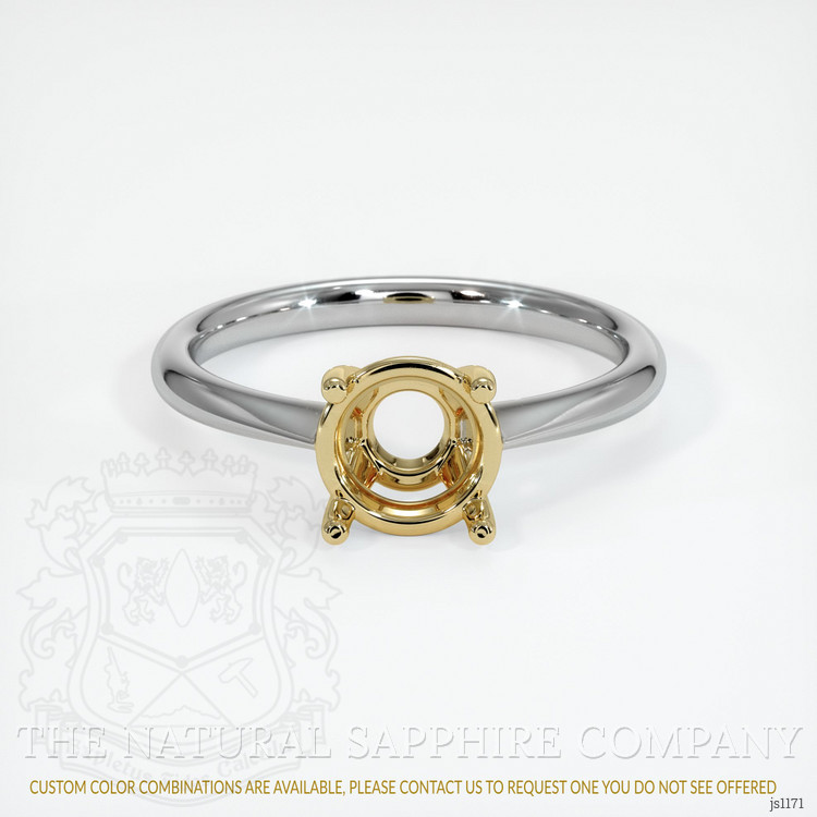 14K Yellow & White Solitaire Ring Setting