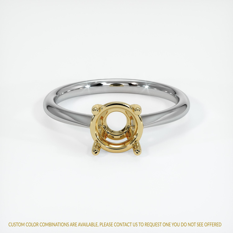 14K Yellow & White Solitaire Ring Setting