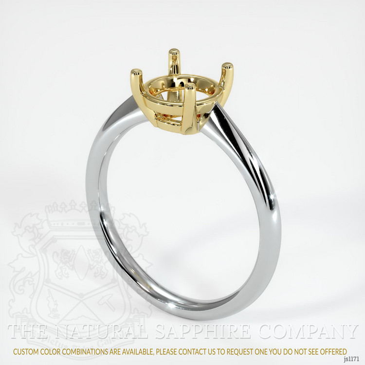 18K Yellow & White Solitaire Ring Setting