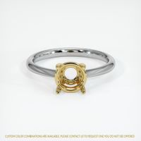 18K Yellow & White Solitaire Ring Setting Image