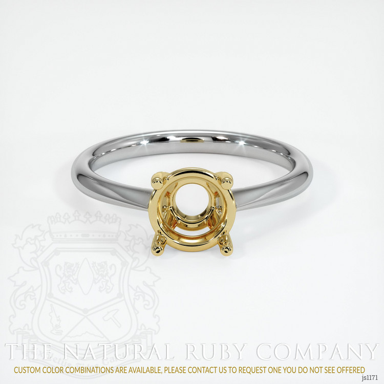 18K Yellow & White Solitaire Ring Setting