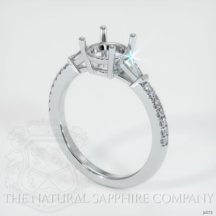 Platinum 950 Three Stone Ring Setting