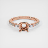 14K Rose Gold Three Stone Ring Setting Image
