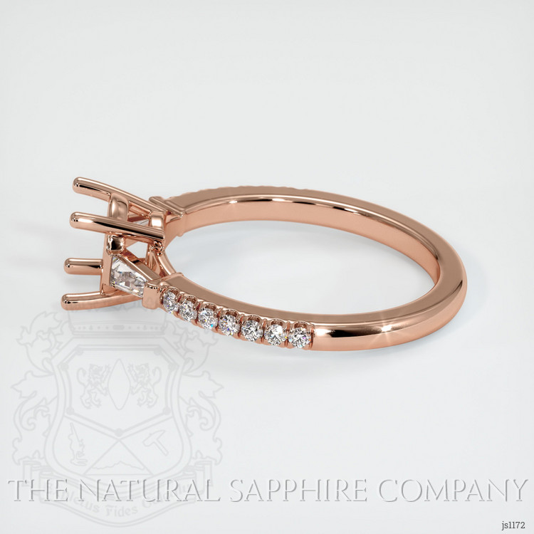 14K Rose Gold Three Stone Ring Setting