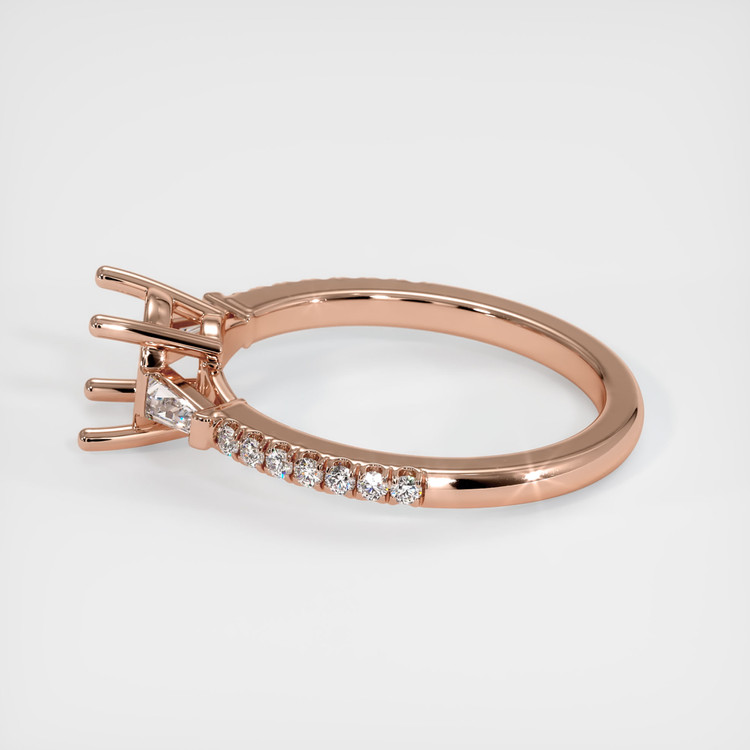 14K Rose Gold Three Stone Ring Setting