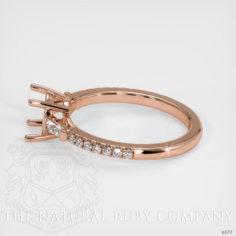 14K Rose Gold Three Stone Ring Setting