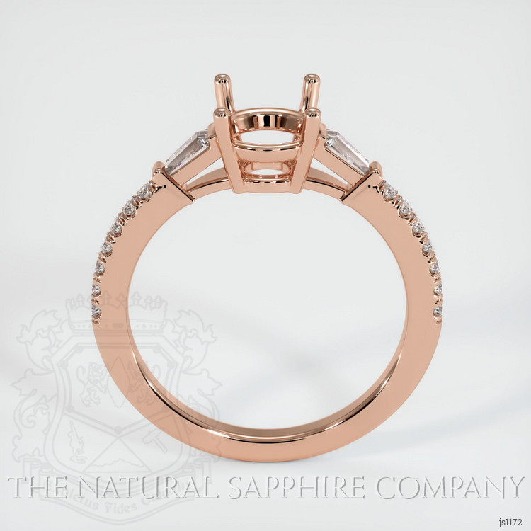 14K Rose Gold Three Stone Ring Setting