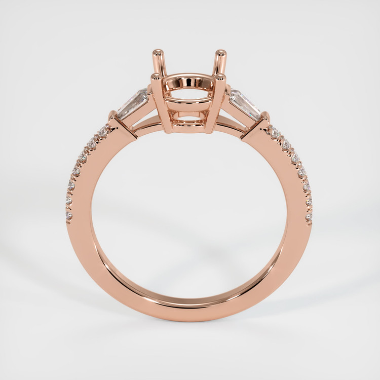 14K Rose Gold Three Stone Ring Setting