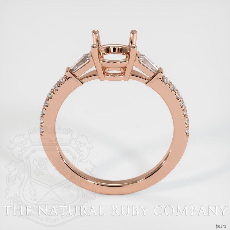 14K Rose Gold Three Stone Ring Setting