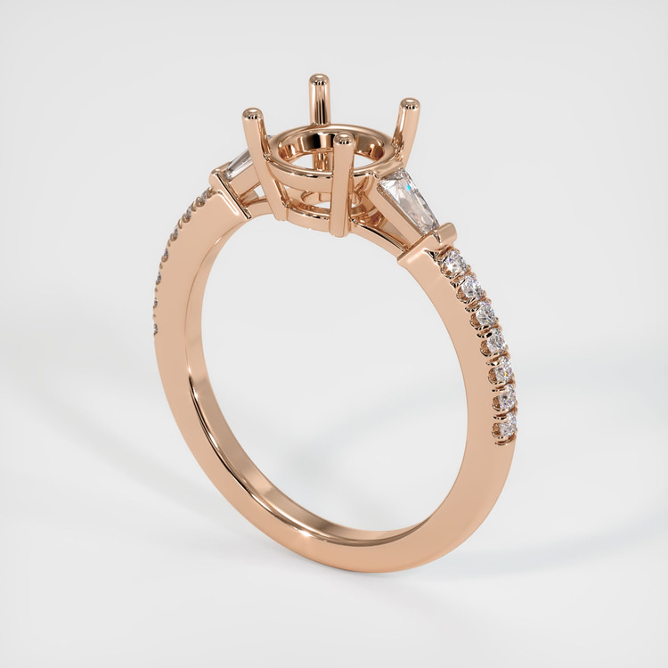 18K Rose Gold Pave Ring Setting