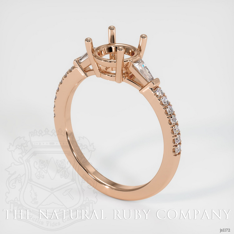 18K Rose Gold Three Stone Ring Setting