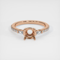 18K Rose Gold Three Stone Ring Setting Image