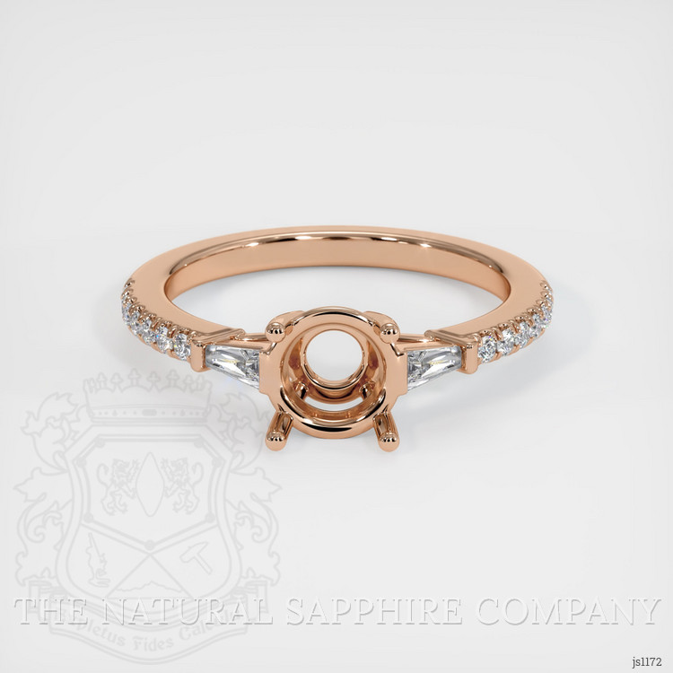 18K Rose Gold Three Stone Ring Setting