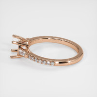 18K Rose Gold Three Stone Ring Setting Image