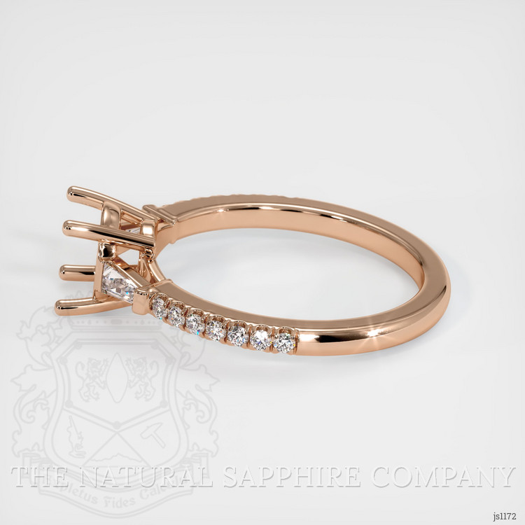 18K Rose Gold Three Stone Ring Setting