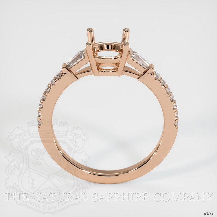 18K Rose Gold Three Stone Ring Setting