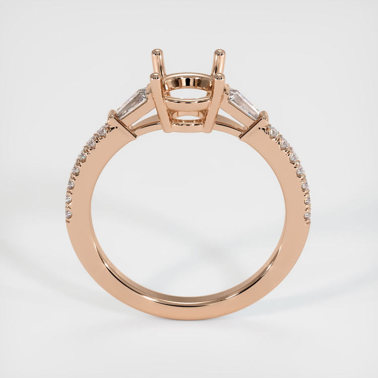 18K Rose Gold Three Stone Ring Setting
