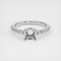 14K White Gold Three Stone Ring Setting Image