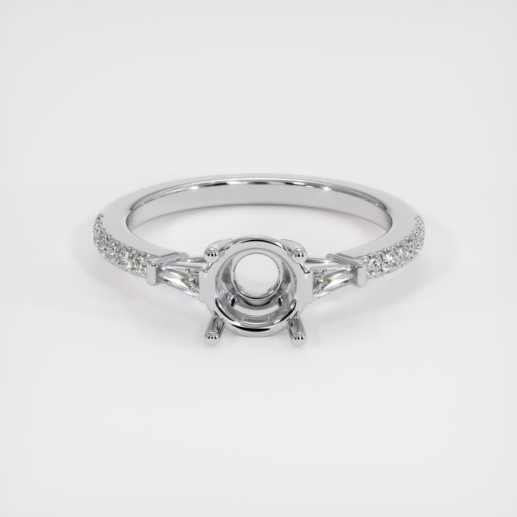 14K White Gold Three Stone Ring Setting