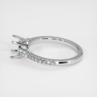 14K White Gold Three Stone Ring Setting Image