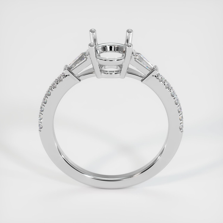 14K White Gold Three Stone Ring Setting