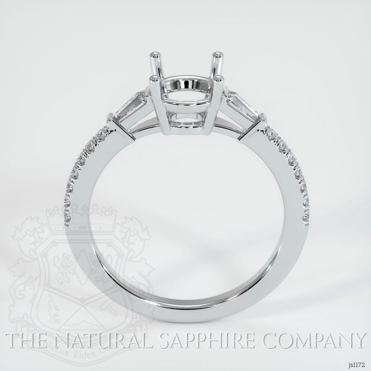 14K White Gold Three Stone Ring Setting