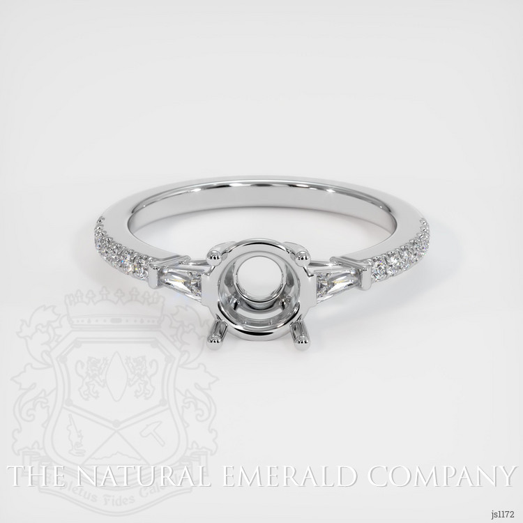 18K White Gold Three Stone Ring Setting