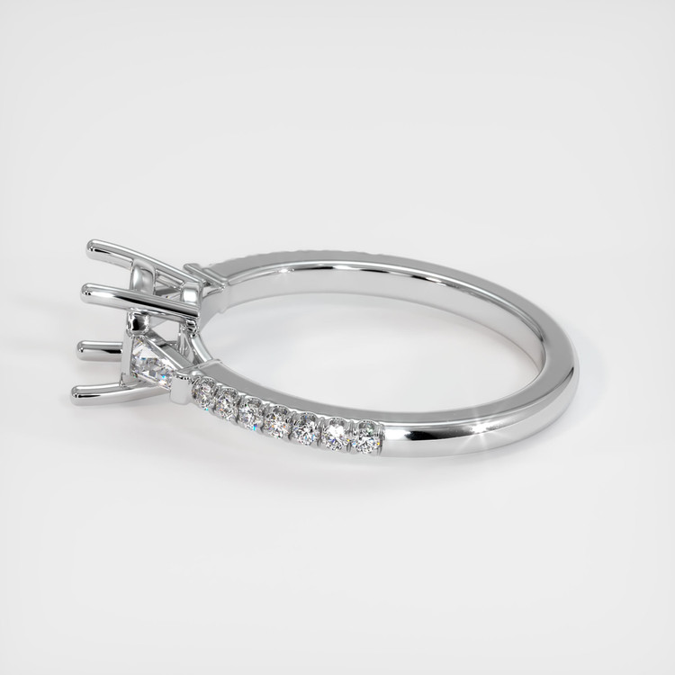 18K White Gold Three Stone Ring Setting