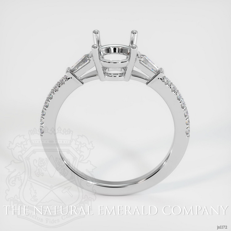 18K White Gold Three Stone Ring Setting