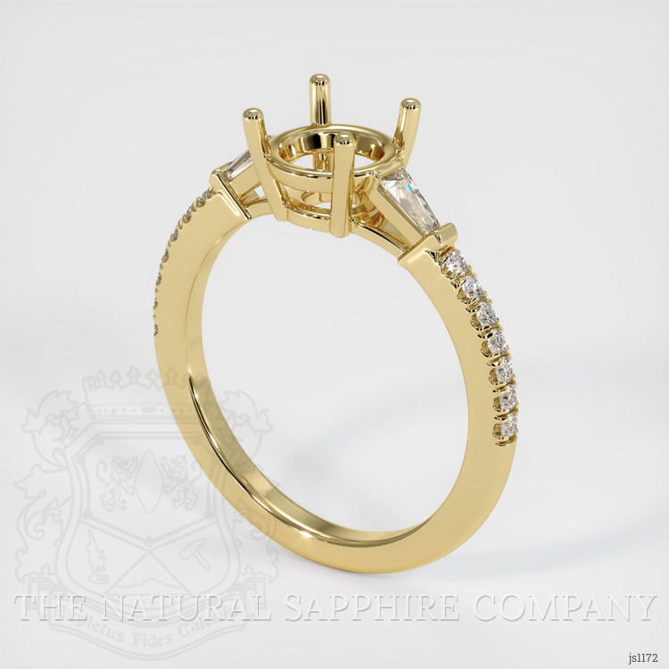 10K Yellow Gold Three Stone Ring Setting
