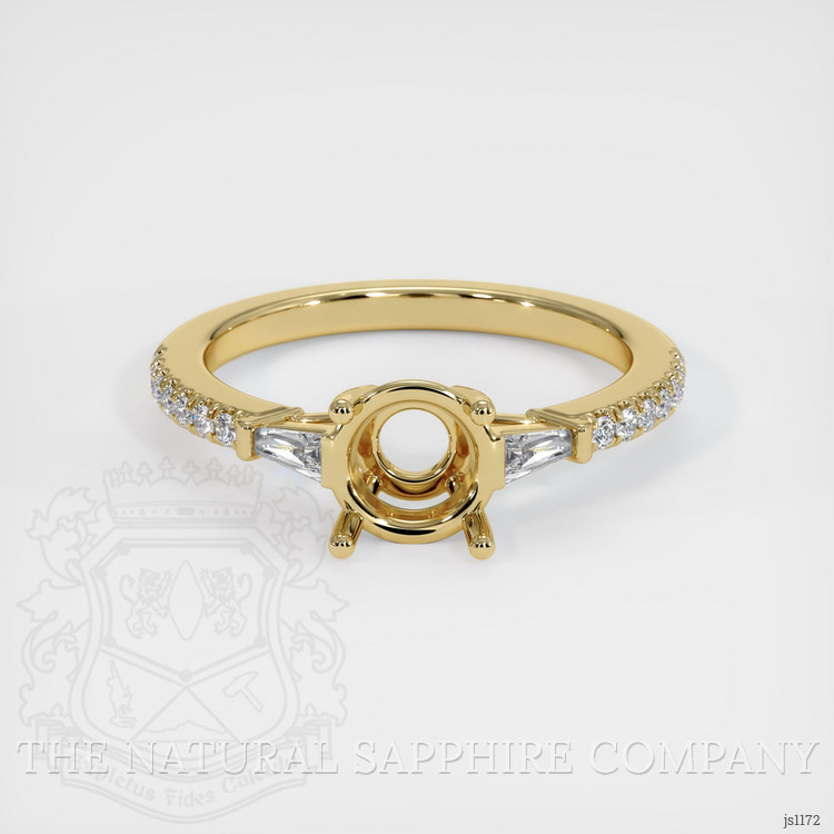 10K Yellow Gold Three Stone Ring Setting