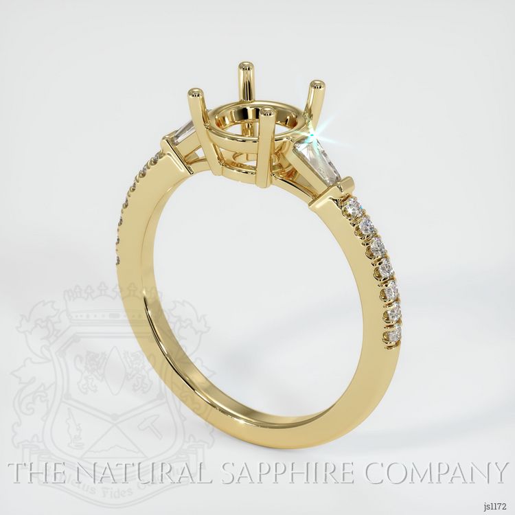 14K Yellow Gold Three Stone Ring Setting