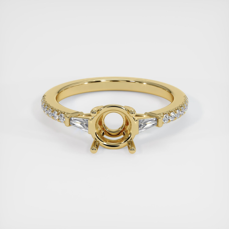 14K Yellow Gold Three Stone Ring Setting