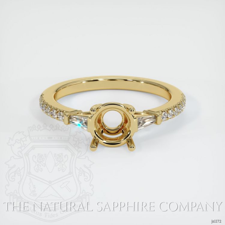 14K Yellow Gold Three Stone Ring Setting