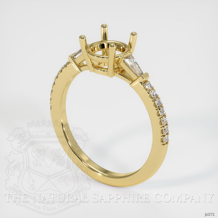 18K Yellow Gold Three Stone Ring Setting