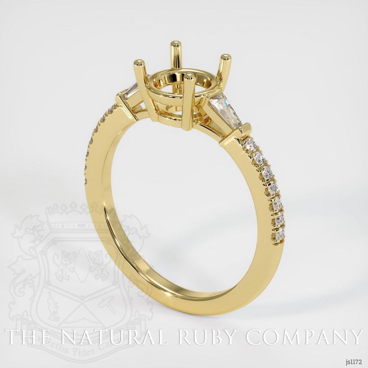 18K Yellow Gold Three Stone Ring Setting