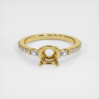 18K Yellow Gold Three Stone Ring Setting Image